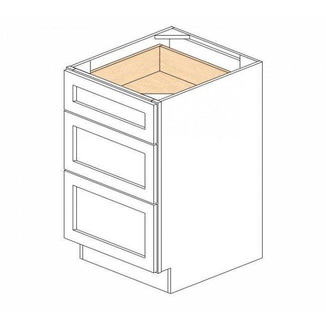 AZ-DB21 3 21 Inch 3 Drawer Pack Base Cabinet | Forevermark Champagne Maple Shaker