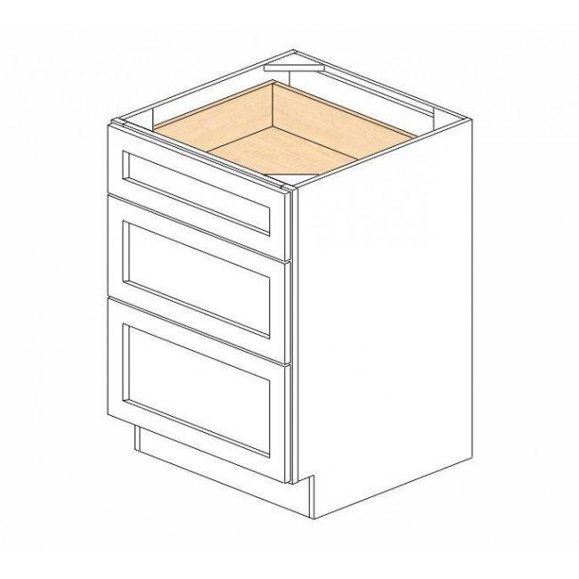 AA-DB24 3 24 Inch 3 Drawer Pack Base Cabinet | Blaze Black Shaker - image 5