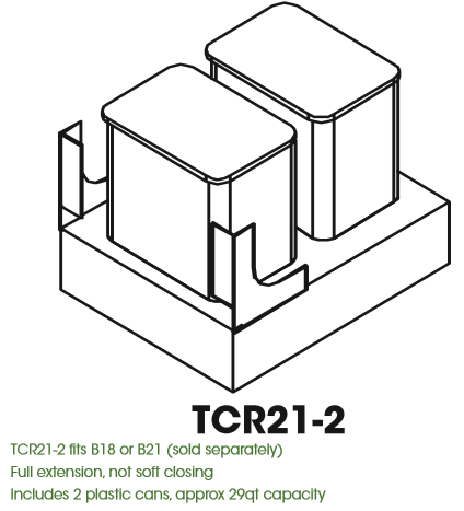 PR-TCR21-2 Double Trash Can Cabinet | TSG Forevermark Petit Brown - image 6