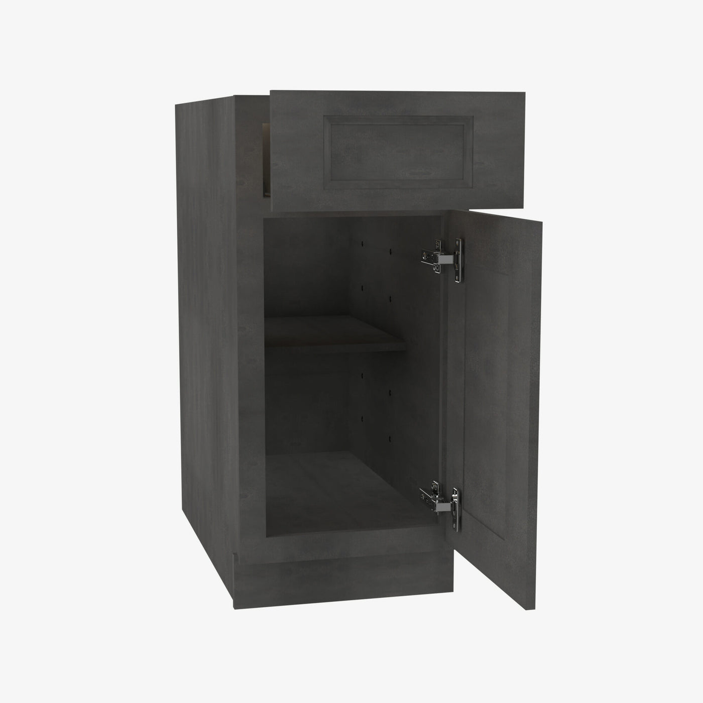 AA-B15 Single Door Cabinets 15 Inch Base Cabinet | Blaze Black Shaker
