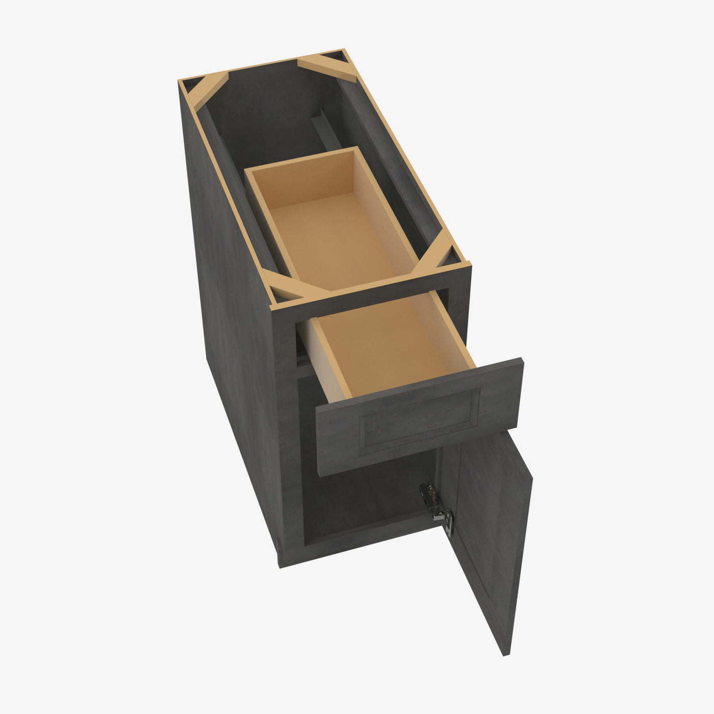 AA-B09 Single Door Cabinets 9 Inch Base Cabinet | Blaze Black Shaker