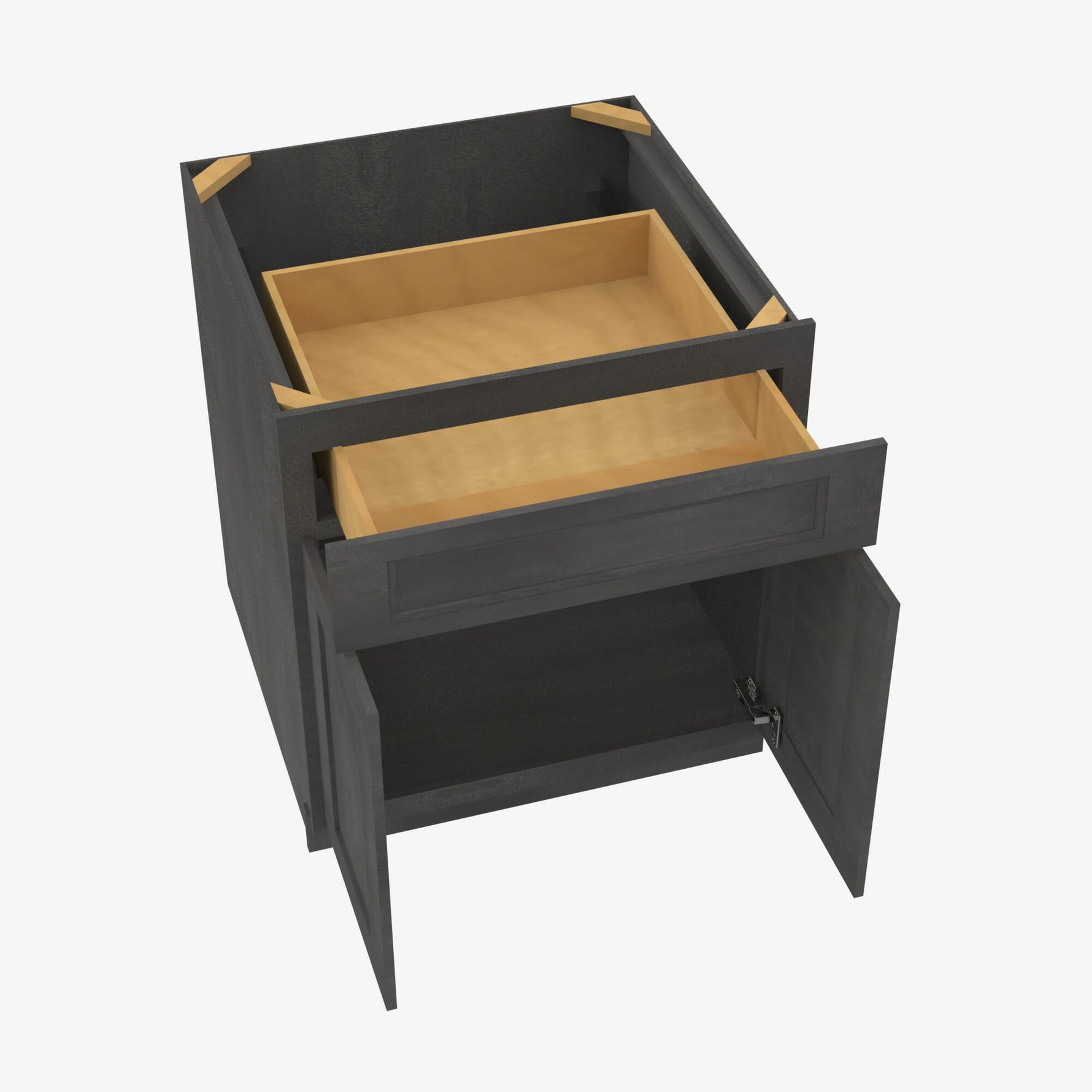 AA-B33B Double Door 33 Inch Base Cabinet | Blaze Black Shaker - image 4