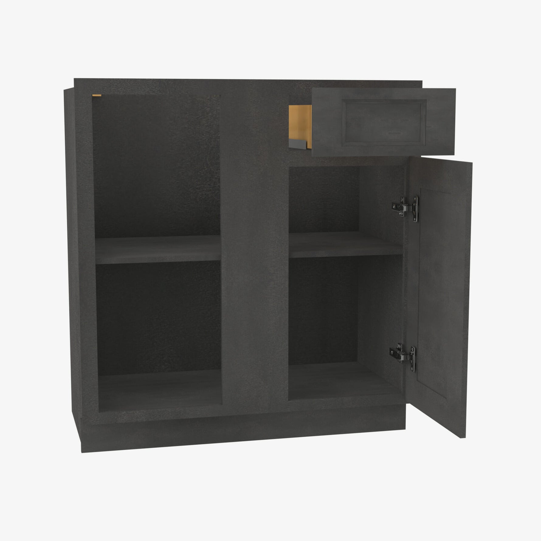 AA-BBLC42/45-39W Double Door 39 Inch Base Blind Corner Cabinets Cabinet | Blaze Black Shaker - image 3