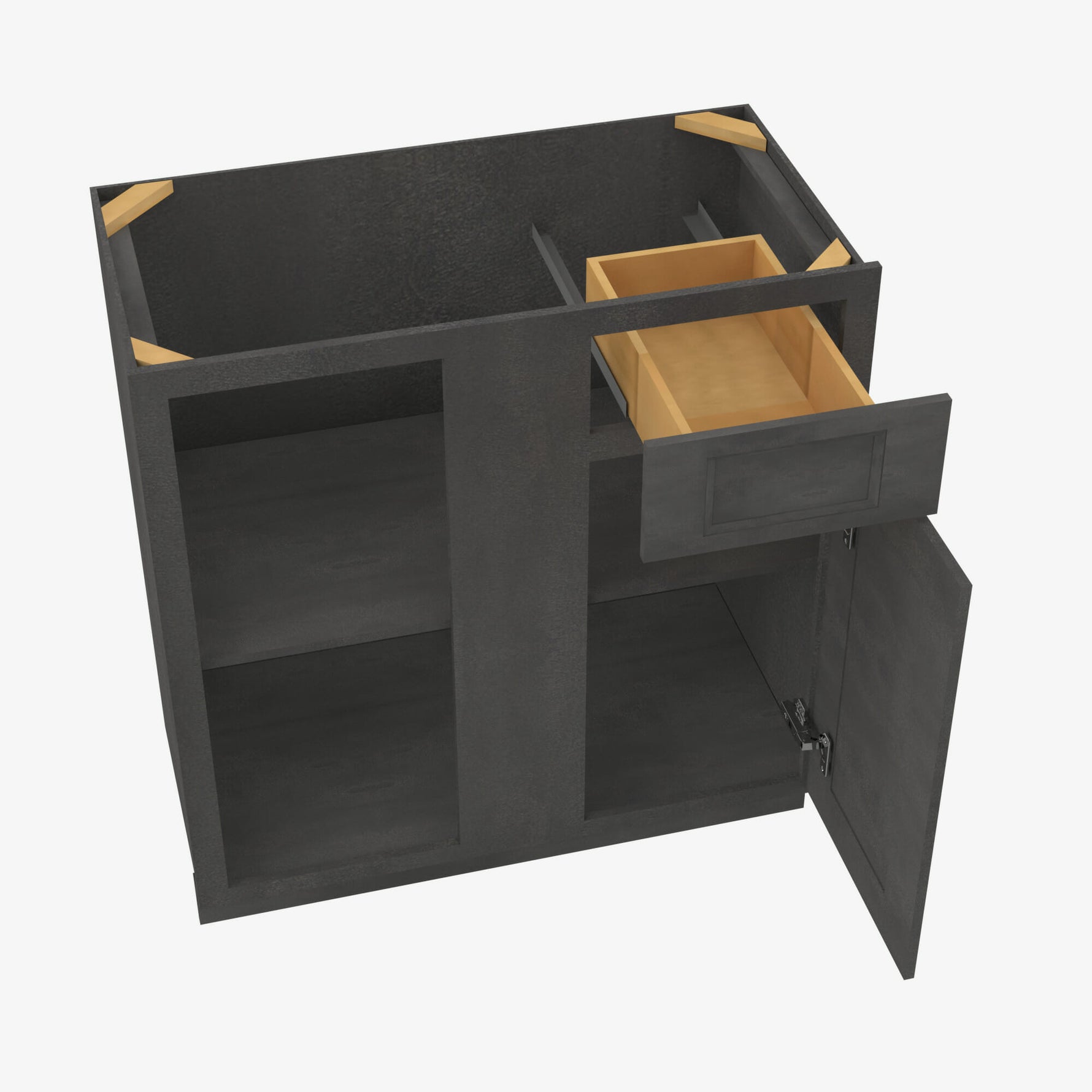 AA-BBLC42/45-39W Double Door 39 Inch Base Blind Corner Cabinets Cabinet | Blaze Black Shaker - image 4