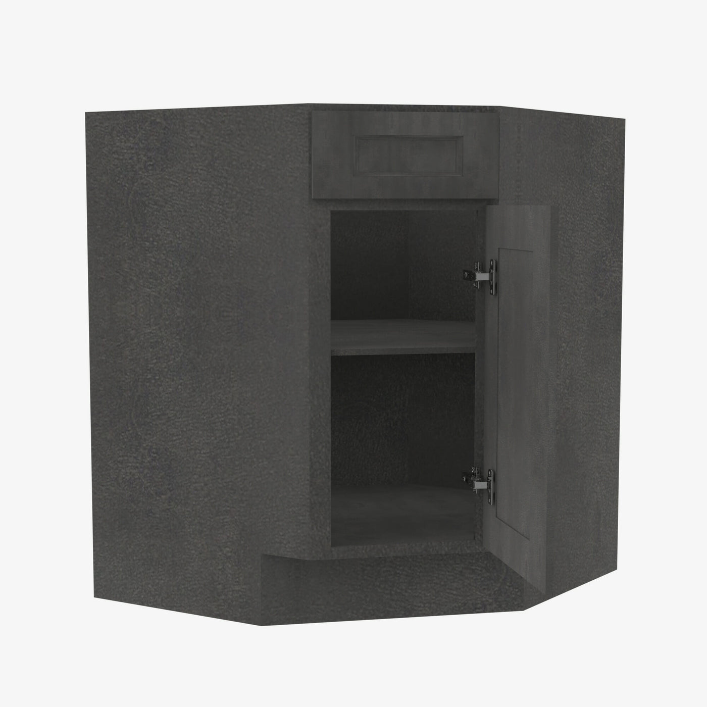 AA-BDCF36 Single Door Cabinets 36 Inch Base Diagonal Corner Sink & Cabinets Cabinet | Blaze Black Shaker