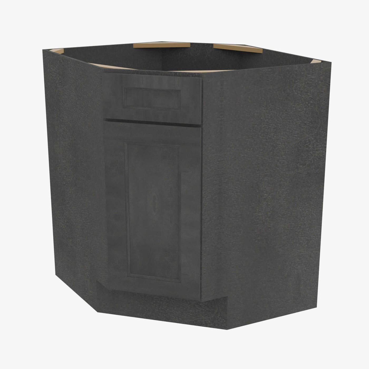 AA-BDCF36 Single Door Cabinets 36 Inch Base Diagonal Corner Sink & Cabinets Cabinet | Blaze Black Shaker