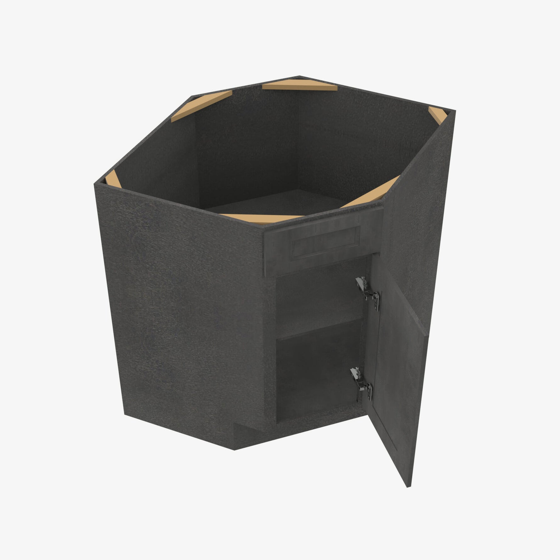 AA-BDCF36 Single Door Cabinets 36 Inch Base Diagonal Corner Sink & Cabinets Cabinet | Blaze Black Shaker - image 6