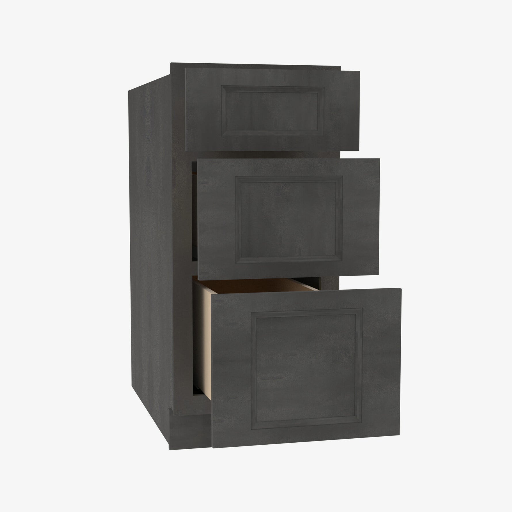 AA-DB24 3 24 Inch 3 Drawer Pack Base Cabinet | Blaze Black Shaker - image 3