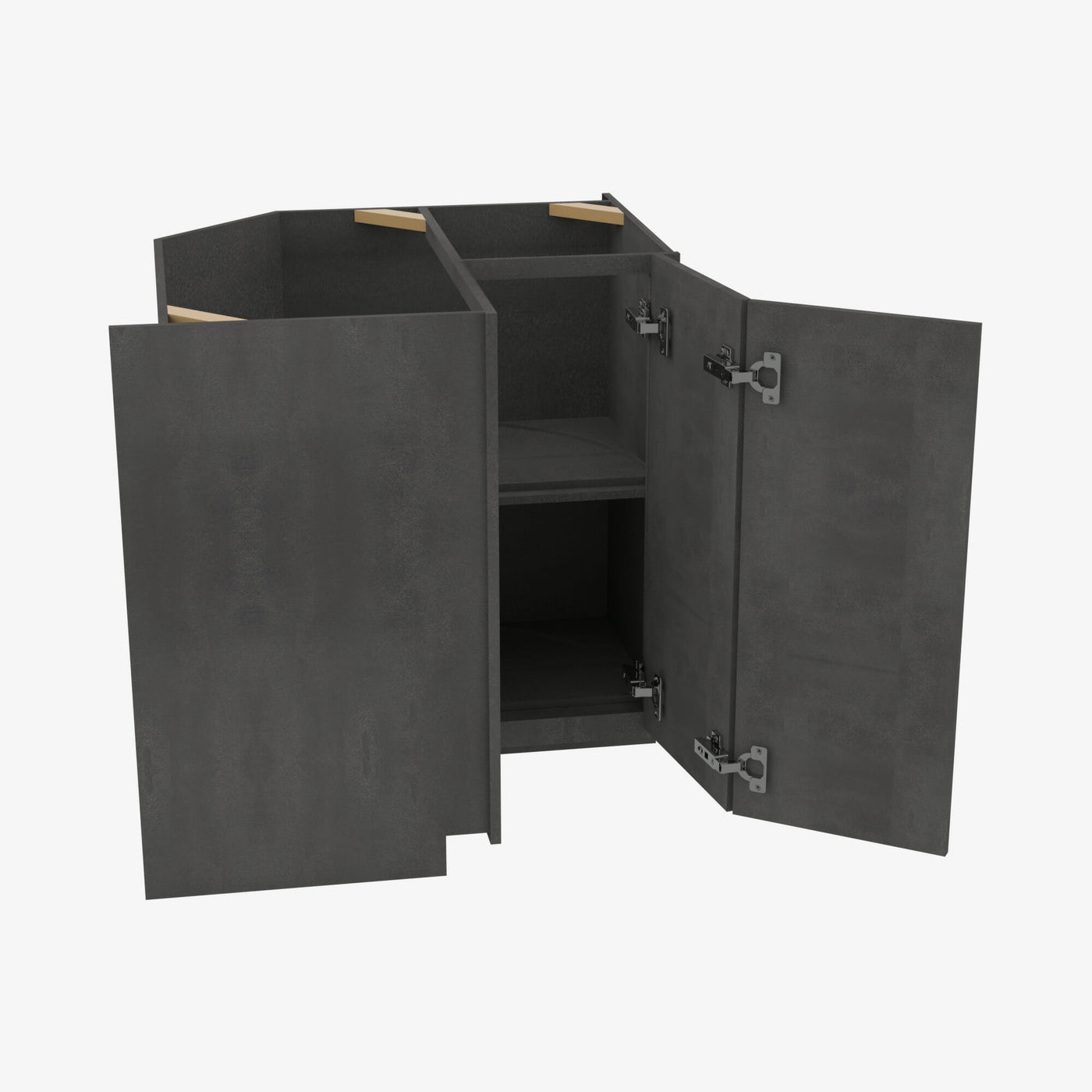 AA-LS3612S EZR3612 Single Door Cabinets 36 Inch Easy EZ Reach Lazy Susan Cabinets Base Corner Cabinet | Blaze Black Shaker