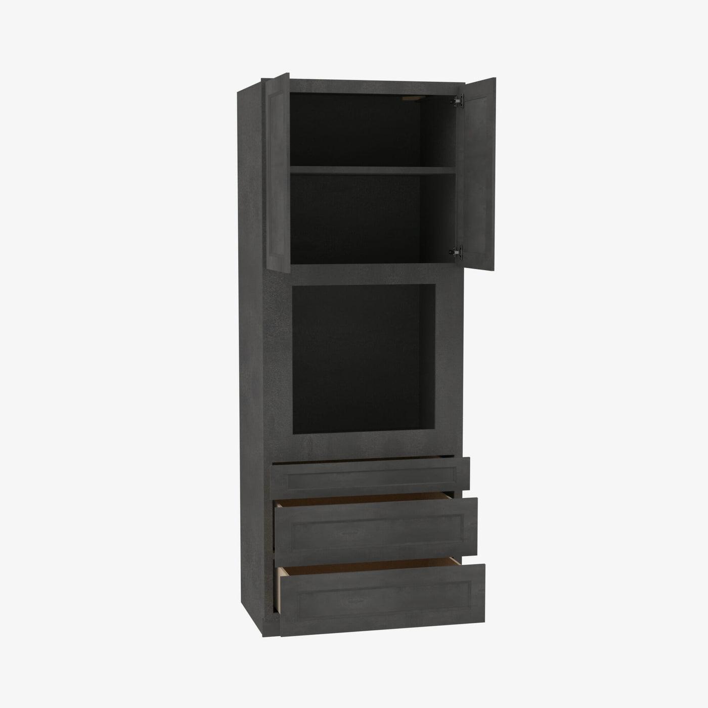 AA-OC3384B Double Door 33 Inch Tall Oven Cabinet | Blaze Black Shaker