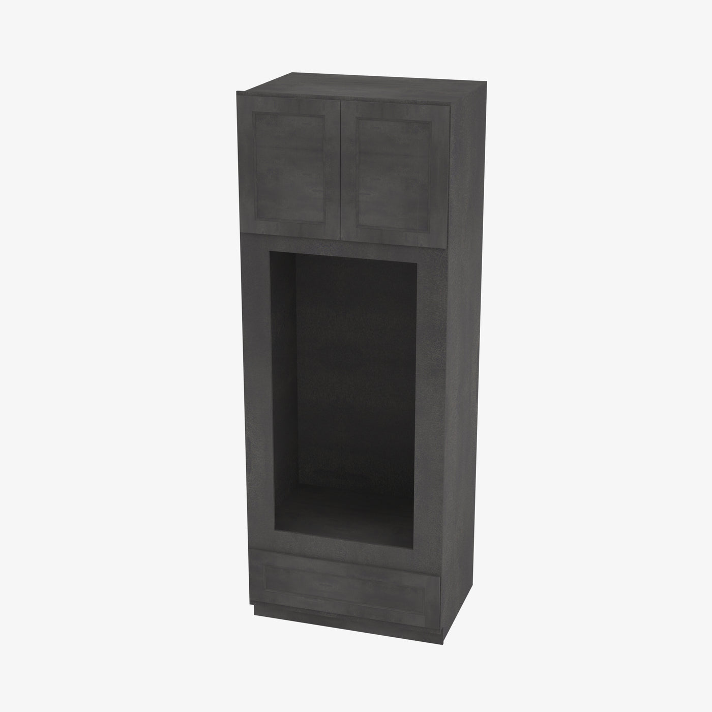 AA-OM3396B Double Door 33 Inch Tall Double Oven / Oven Microwave Cabinet | Blaze Black Shaker