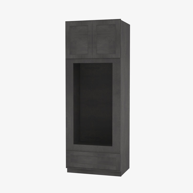 AA-OM3390B Double Door 33 Inch Tall Double Oven / Oven Microwave Cabinet | Blaze Black Shaker - image 3