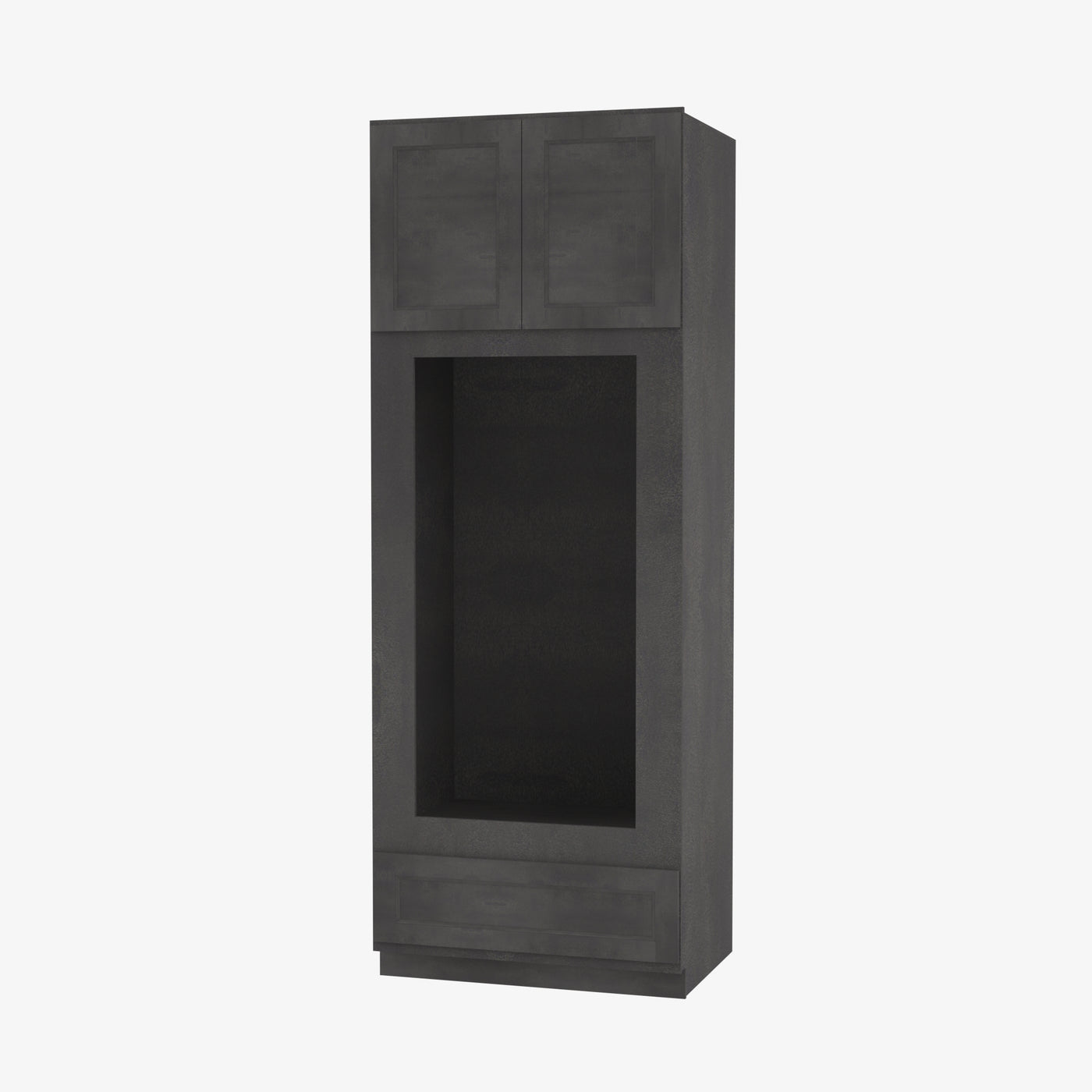 AA-OM3384B Double Door 33 Inch Tall Double Oven / Oven Microwave Cabinet | Blaze Black Shaker