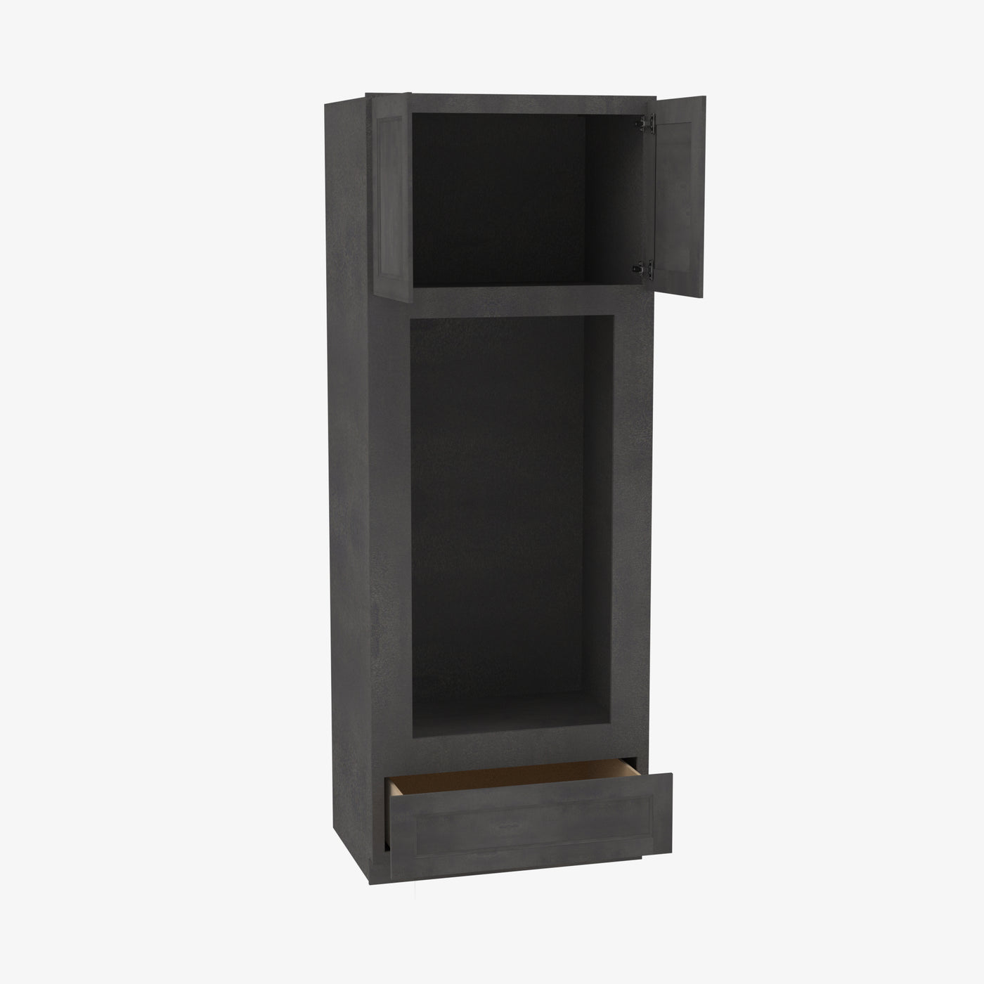 AA-OM3396B Double Door 33 Inch Tall Double Oven / Oven Microwave Cabinet | Blaze Black Shaker