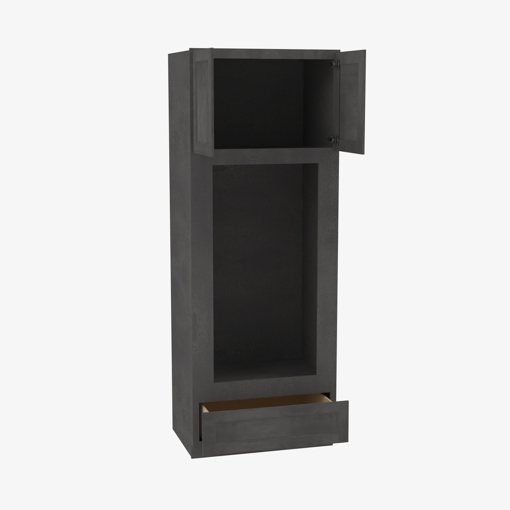 AA-OM3384B Double Door 33 Inch Tall Double Oven / Oven Microwave Cabinet | Blaze Black Shaker - image 4