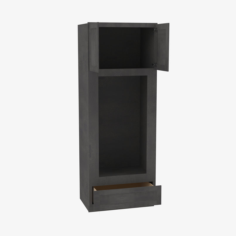 AA-OM3384B Double Door 33 Inch Tall Double Oven / Oven Microwave Cabinet | Blaze Black Shaker - image 4