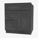 AA-S3621BDL-34-1/2 Double Door 36 Inch Sink Base Combo Vanity with Left Drawer | Blaze Black Shaker - image 3