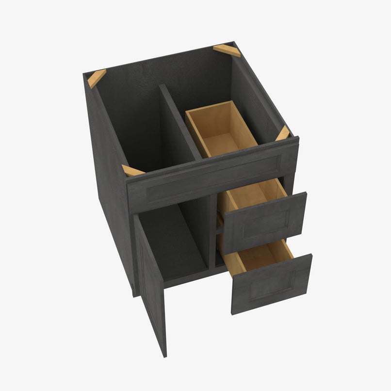 AA-S3621BDR-34-1/2 Double Door 36 Inch Sink Base Combo Vanity with Right Drawer | Blaze Black Shaker - image 4