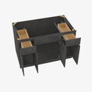 AA-S4821B12D-34-1/2 Double Door 48 Inch Sink Base Combo Vanity with Drawers | Blaze Black Shaker - image 6