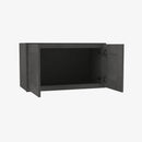 AA-W2418B Double Door 24 Inch Wall Cabinet | Blaze Black Shaker - image 2
