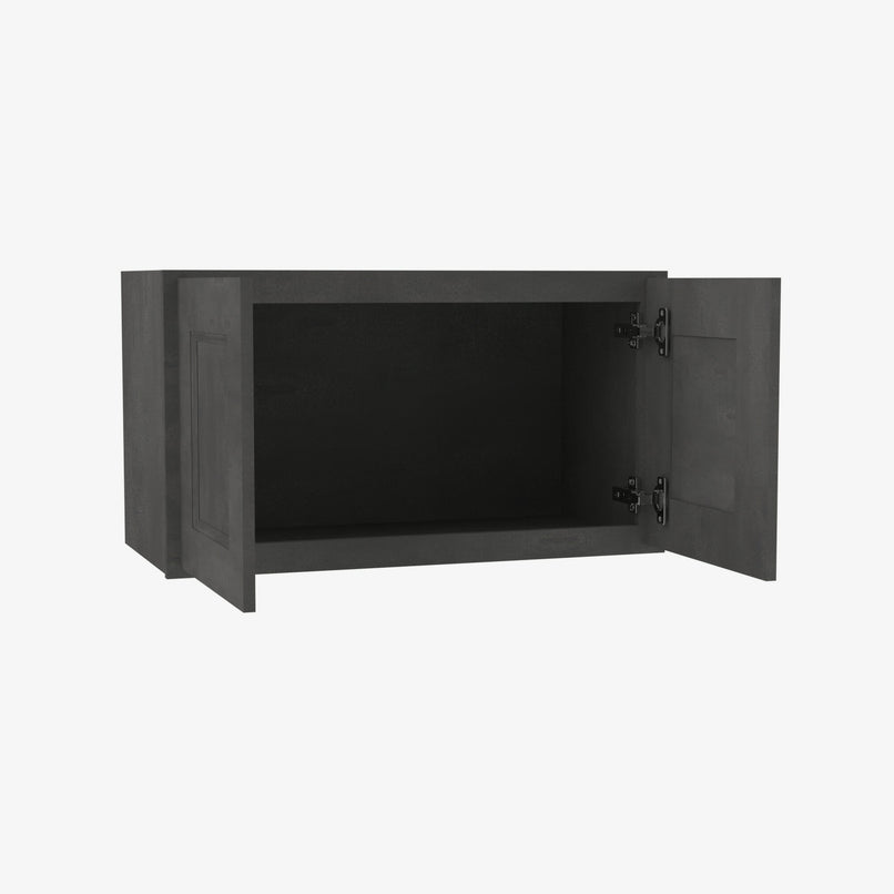 AA-W3612B Double Door 36 Inch Wall Cabinet | Blaze Black Shaker - image 2