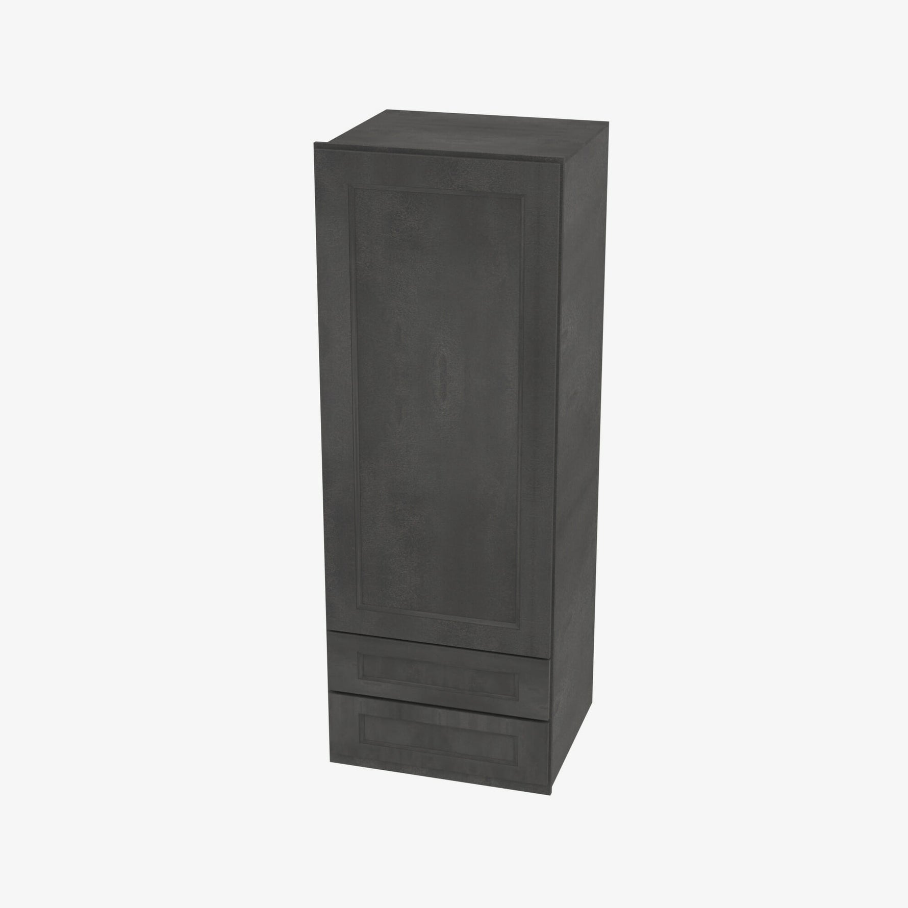 AA-W2D1854 Single Door Cabinets 18 Inch Wall Cabinet With 2 Built-In Drawers | Blaze Black Shaker - image 3