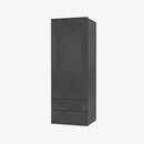 AA-W2D1860 Single Door Cabinets 18 Inch Wall Cabinet With 2 Built-In Drawers | Blaze Black Shaker - image 4