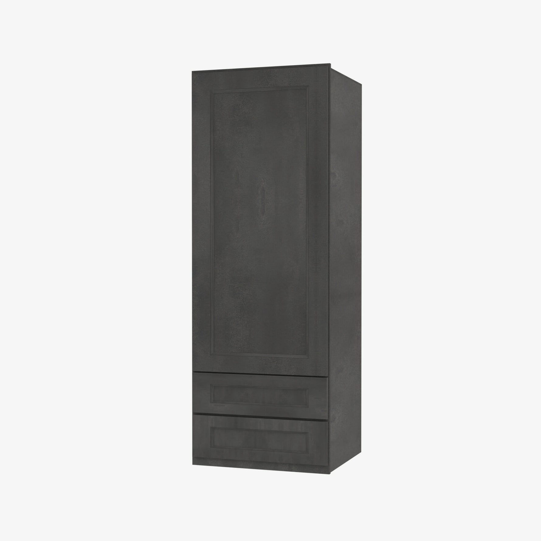 AA-W2D1848 Single Door Cabinets 18 Inch Wall Cabinet With 2 Built-In Drawers | Blaze Black Shaker - image 10
