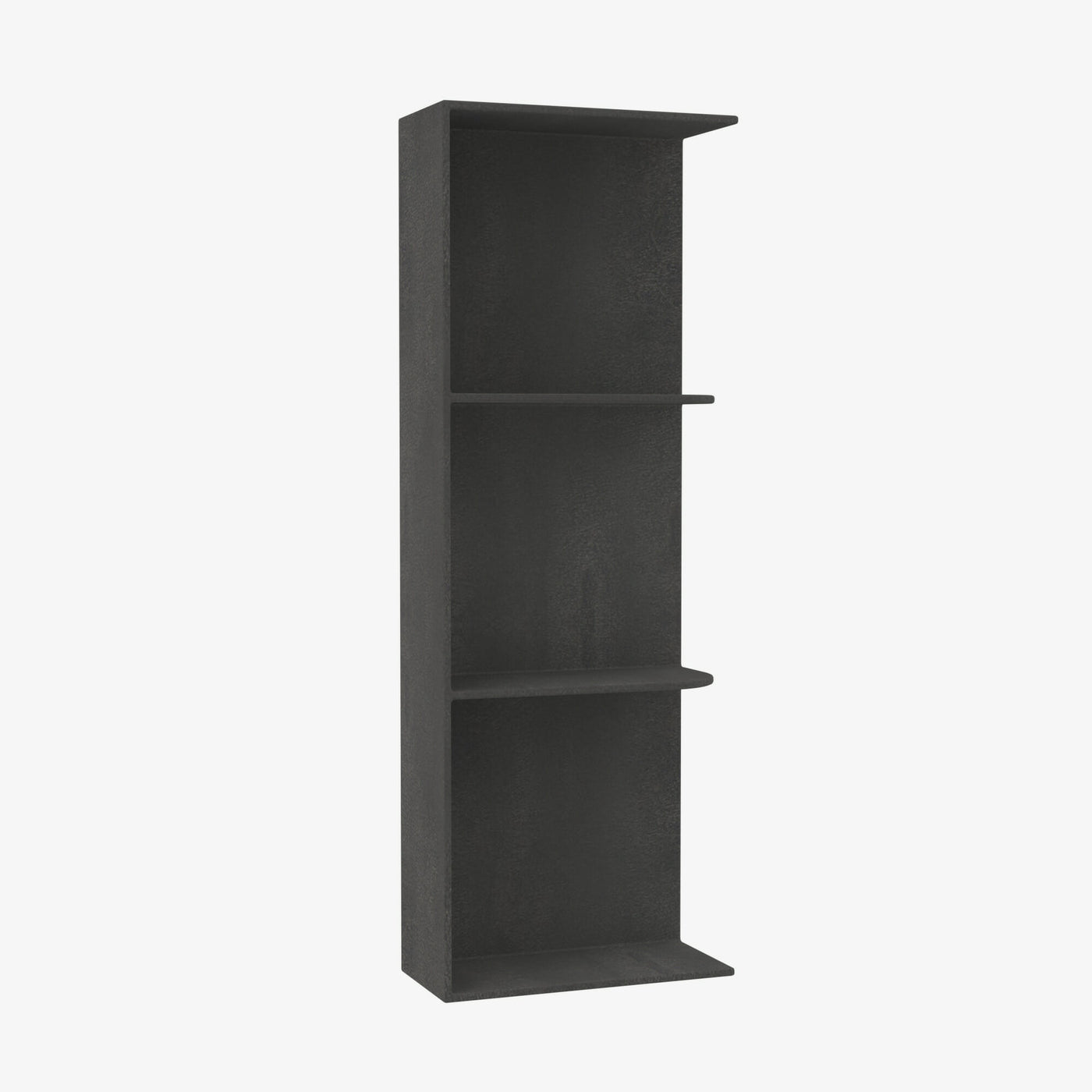 AA-WES542 Wall End Shelf with Open Shelves | TSG Forevermark Blaze Black Shaker