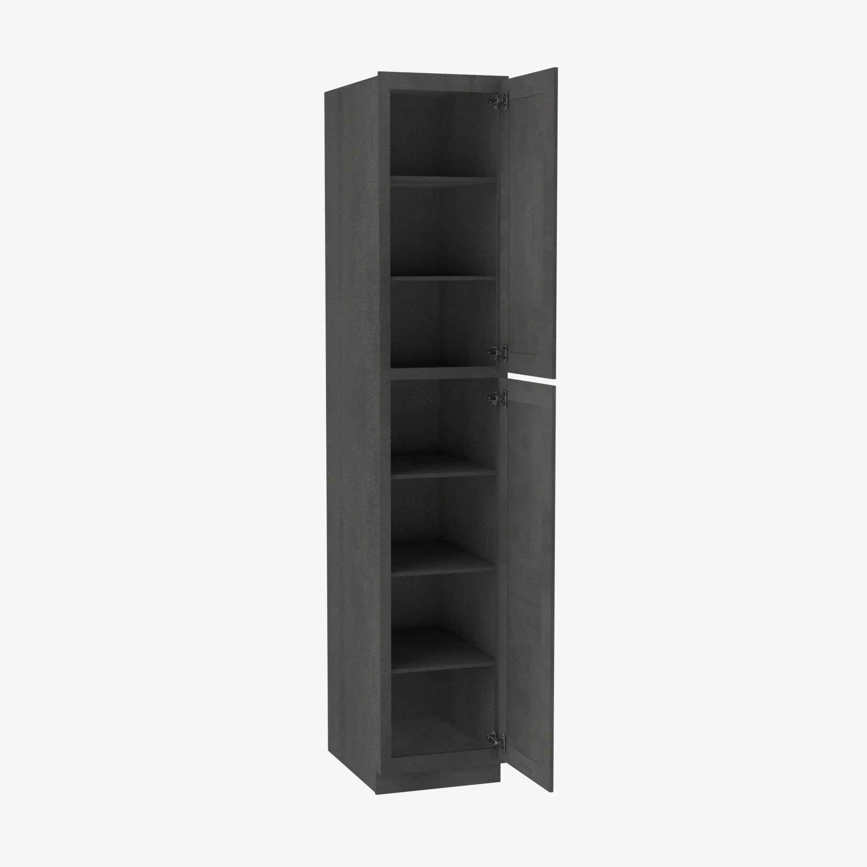 AA-WP1590 Double Door 15 Inch Tall Wall Pantry Cabinet | Blaze Black Shaker - image 2