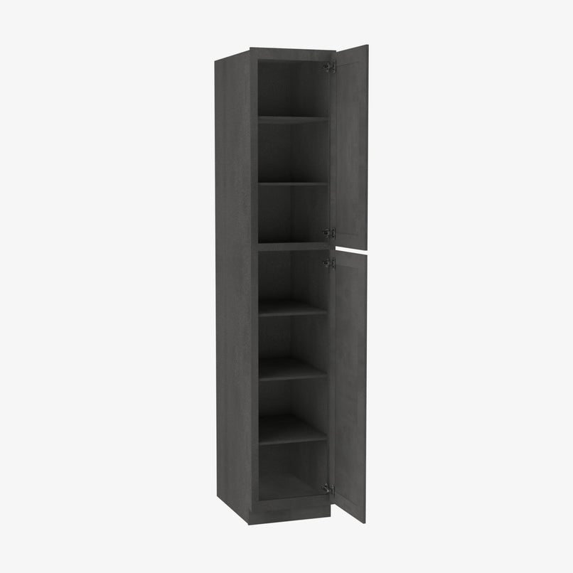 AA-WP1884 Double Door 18 Inch Tall Wall Pantry Cabinet | Blaze Black Shaker - image 2