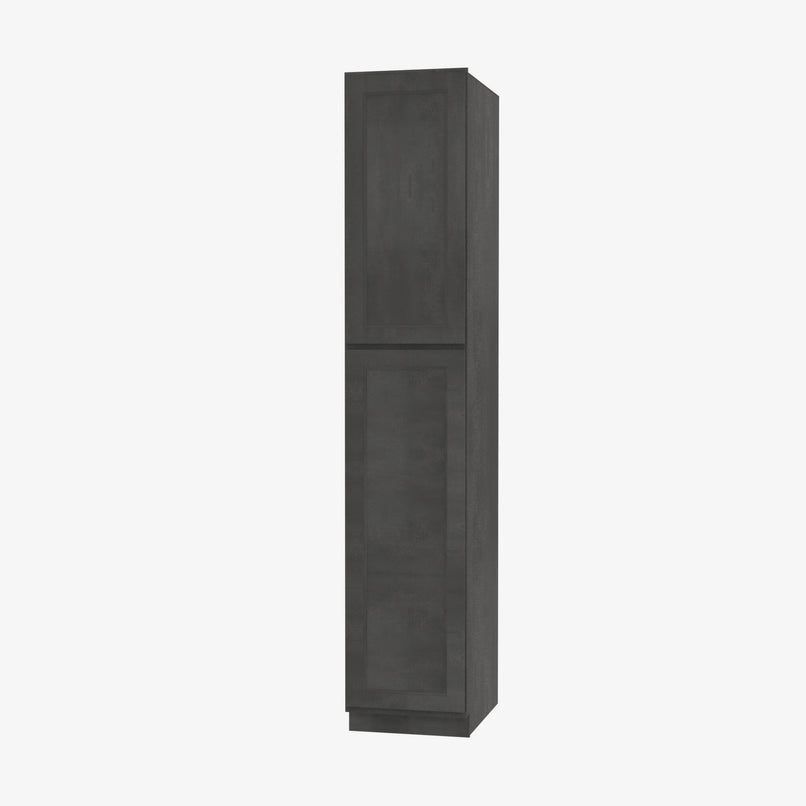 AA-WP1584 Double Door 15 Inch Tall Wall Pantry Cabinet | Blaze Black Shaker - image 8