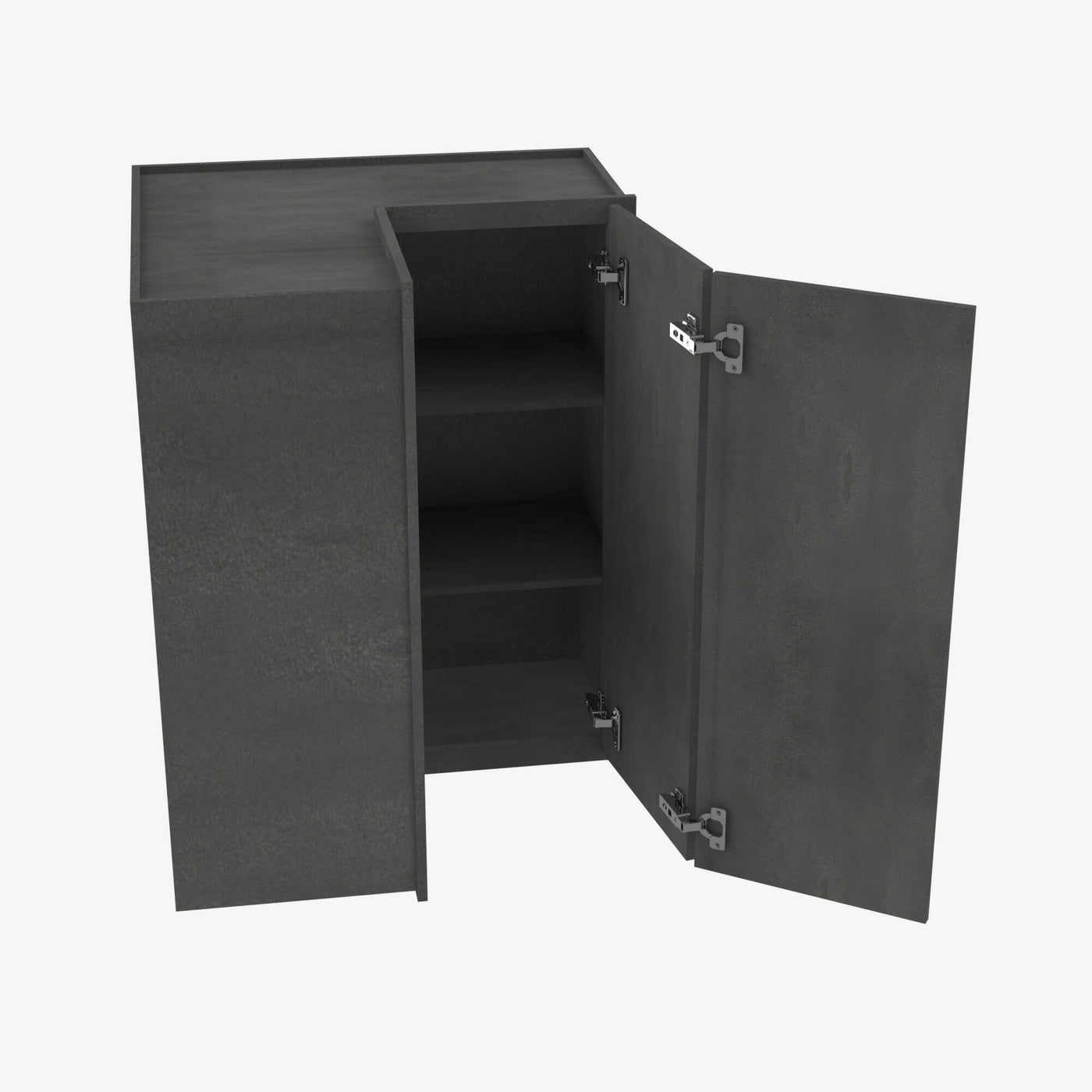 AA-WSQ2442 24 Inch Easy Reach Wall Corner Cabinet | Blaze Black Shaker