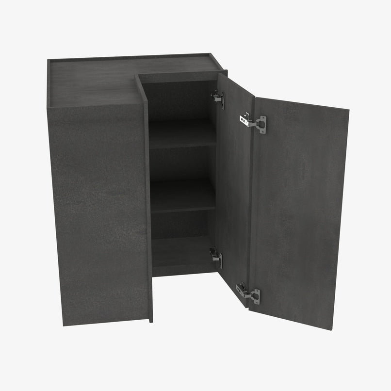 AA-WSQ2430 24 Inch Easy Reach Wall Corner Cabinet | Blaze Black Shaker - image 4