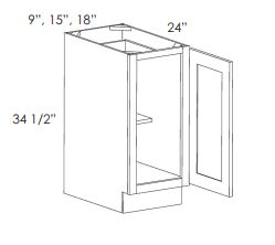 VW-FB12 Full Height Single Door Cabinets 12 Inch Base Cabinet | Rio Vista White Shaker - image 1