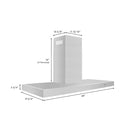 ZLINE 48 in. Convertible Vent Wall Mount Range Hood in Stainless Steel (KE-48) dimensional diagram.
