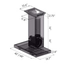 ZLINE 48 in. CrownSound™ Ducted Vent Wall Mount Range Hood in Stainless Steel with Built-in Bluetooth Speakers (KECRN-BT-48) dimensional diagram.