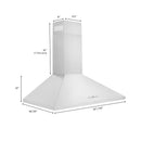 ZLINE 36 in. Convertible Vent Convertible Vent Wall Mount Range Hood in Stainless Steel (KL2-36) dimensional diagram.