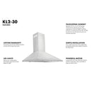 ZLINE 30 in. Convertible Vent Wall Mount Range Hood in Stainless Steel (KL2-30)
