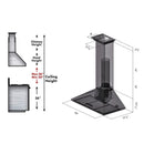 ZLINE 36 in. Convertible Vent Convertible Vent Wall Mount Range Hood in Stainless Steel with Crown Molding (KL2CRN-36) dimensional diagram.
