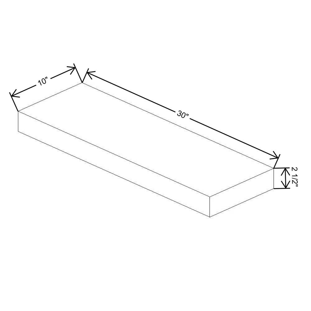 Fabuwood Quest Discovery Frost 30" W X 2 1/2" H X 10" D Floating Shelf With LED