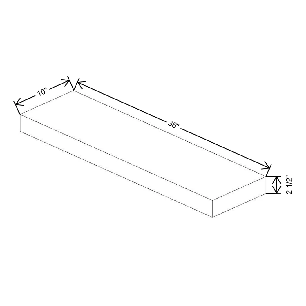 Fabuwood Quest Metro Frost 36" W X 2 1/2" H X 10" D Walnut Floating Shelf With LED - image 1