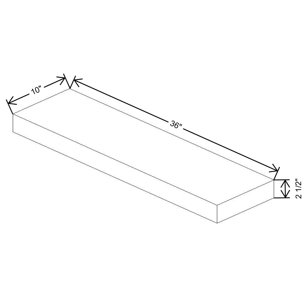 Fabuwood Quest Metro Frost 36" W X 2 1/2" H X 10" D Floating Shelf With LED