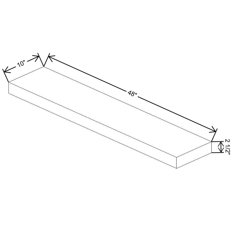 Fabuwood Allure Galaxy Nickel 48" W X 2 1/2" H X 10" D Walnut Floating Shelf With LED - image 1