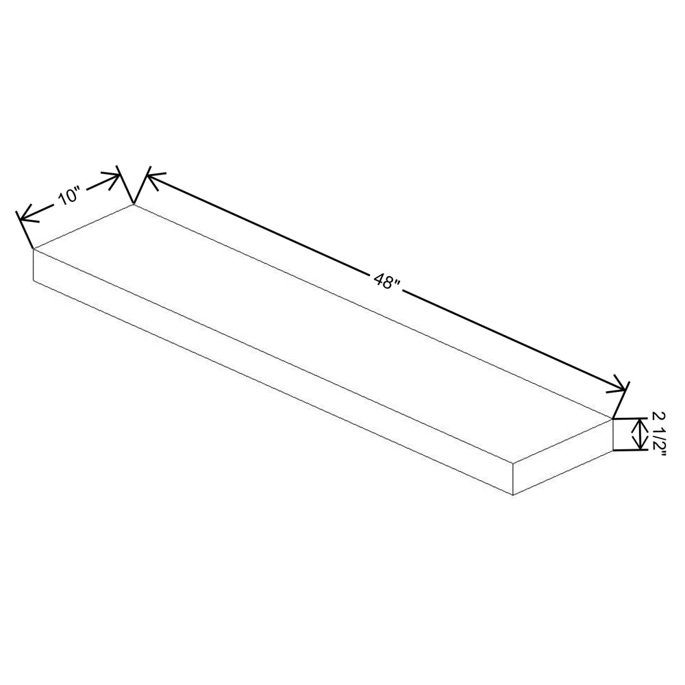 Fabuwood Quest Metro Frost 48" W X 2 1/2" H X 10" D Floating Shelf With LED