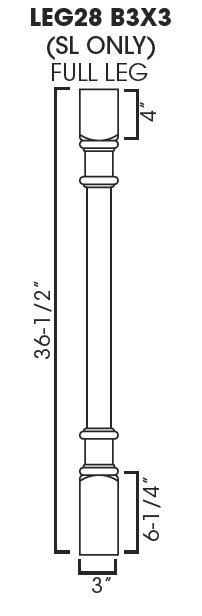 TQ-LEG28 B3x3 Trimmable Full Decor Leg | TSG Forevermark Townplace Cerema - image 3