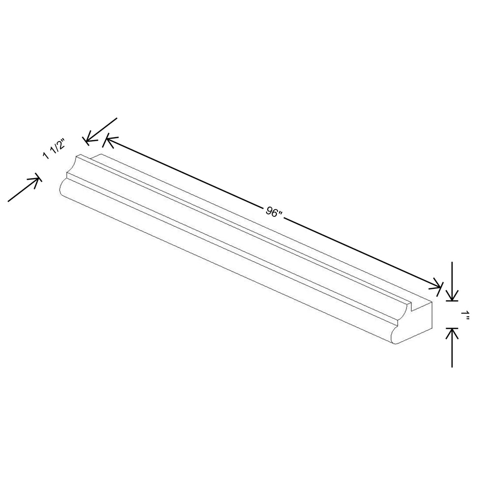 Fabuwood Allure Galaxy Timber 96" W X 1" H X 1 1/2" D Light Rail Molding