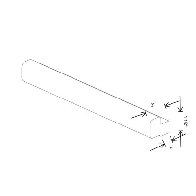 Fabuwood Illume Catalina Muratti 4 96" W x 1 1/2" H x 3/4" D Light Rail Molding - image 1