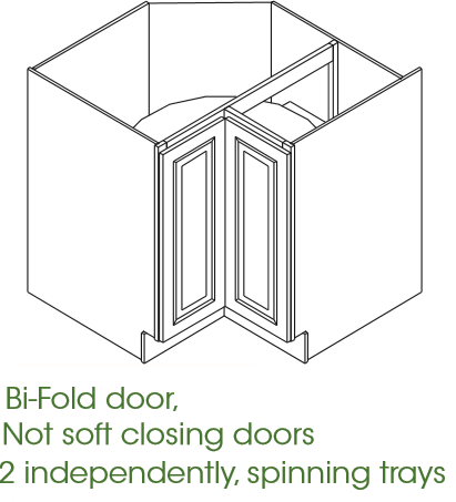 AG-LS3309 Single Door Cabinets 33 Inch Lazy Susan Cabinets Base Cabinet | Greystone Shaker - image 5