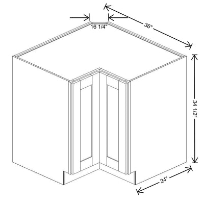 Fabuwood Value Premium Hallmark Frost 36" W X 34 1/2" H X 24" D Lazy Susan Base Cabinet - BOTH SIDE (BS) - image 1